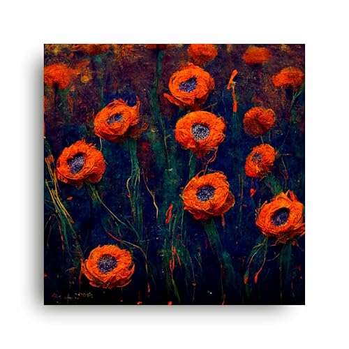 Art to Doors | Fiery Bloom | Square | Art Print | Home Decor | Wall Decor | Gifts for Women | Gifts for Men | Wall Art
