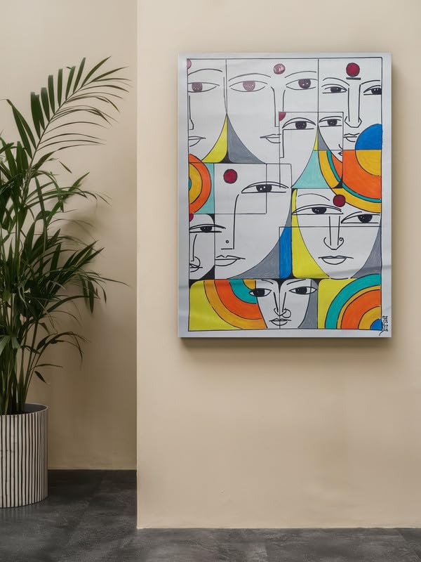 Art to Doors | The Faces | Artist Ajay Pratap Singh Rathore | Rectangle | Art Print | Home Decor | Wall Decor | Gift Items | Canvas Frame