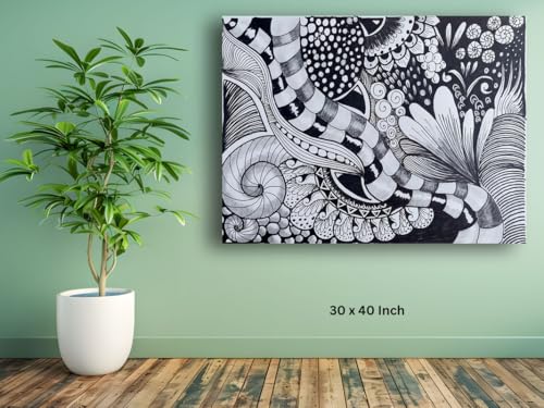 Art to Doors| Black And White | Artist Samarpita Banerjee | Rectangle | Art Print | Home Decor | Wall Decor | Gift Items | Canvas Frame