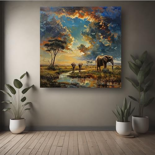 Art to Doors | African Majesty | Square | Art Print | Home Decor | Wall Decor | Gifts for Women | Gifts for Men | Canvas Frame |