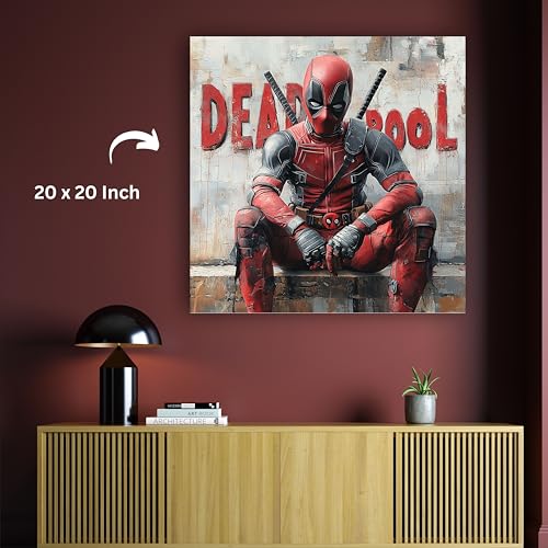 Art to Doors | Deadpool's Merc with a Mouth | Square | Art Print | Home Decor | Wall Decor | Gifts for Women | Gifts for Men | Canvas Frame