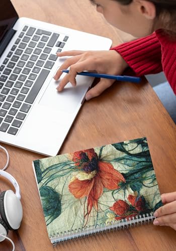 Art to Doors | Dancing Poppies | Spiral Notebooks | A5 Size Paper | 120 Pages | 70 GSM Paper | Attractive Cover Designs