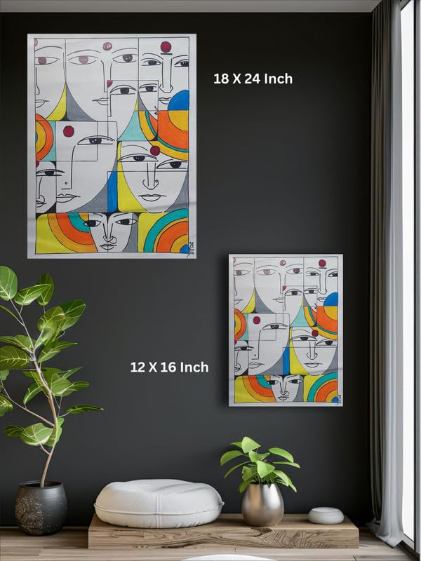 Art to Doors | The Faces | Artist Ajay Pratap Singh Rathore | Rectangle | Art Print | Home Decor | Wall Decor | Gift Items | Canvas Frame