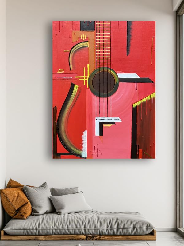 Art to Doors | Abstract Guitar | Artist Purvi Siroliya | Rectangle | Art Print | Home Decor | Wall Decor | Gift Items | Canvas Frame