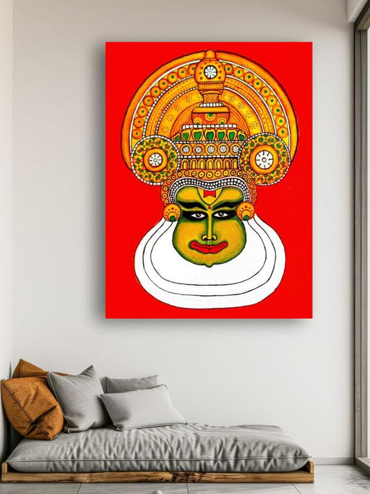 Art to Doors| Divine Drama – Traditional Kathakali Mural | Artist Srilatha S | Rectangle | Art Print | Home Decor | Wall Decor | Gift Items | Canvas Frame