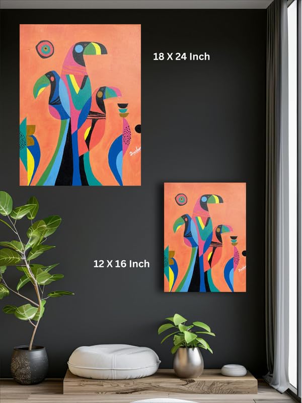 Art to Doors | Toucan Modern Art | Artist Darshana Shinde | Rectangle | Art Prints | Home Decor | Wall Art | Gift Items | Canvas Frame