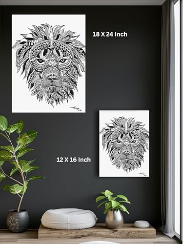 Art to Doors | Fight Like A Lion | Artist Manideepthi | Vertical | Art Prints | Home Decor | Wall Art | Gift Items | Canvas Frame