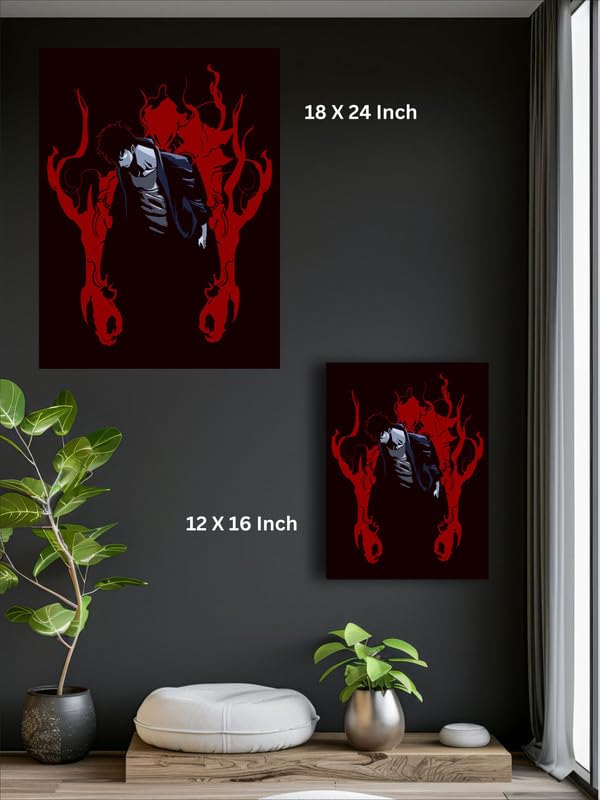Art to Doors | Sung Jin Wo Solo Levelling | Artist Aman Hussain | Rectangle | Art Print | Home Decor | Wall Decor | Gift Items | Canvas Frame