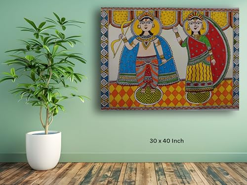 Art to Doors | Ram Sita Mithila Art | Artist Swati Vishwakarma | Horizontal | Art Prints | Home Decor | Gift Items | Wall Art | Canvas Frame