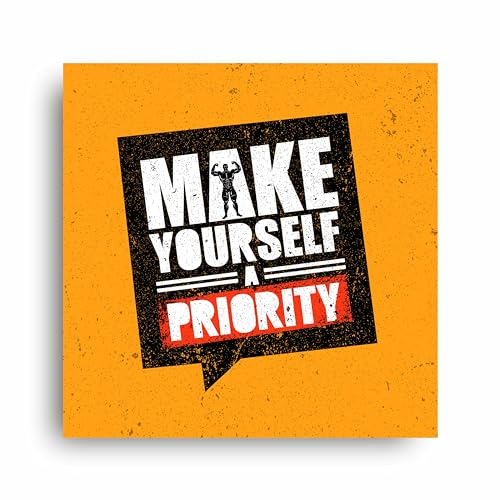 Art to Doors Make Yourself a Priority | Motivational Quotes | Office Quotes | Personalized Gift For Anniversary, Birthday, Wedding, Home Decor | Life Changing Quotes