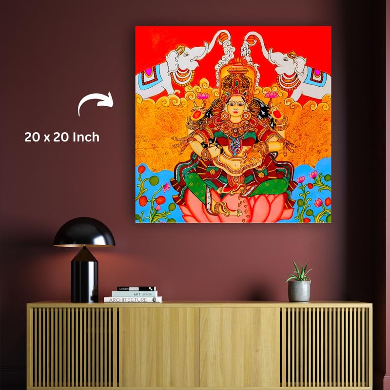 Art to Doors| Goddess Maha Lakshmi | Artist Srilatha S | Square | Art Print | Home Decor | Wall Decor | Gift Items | Canvas Frame