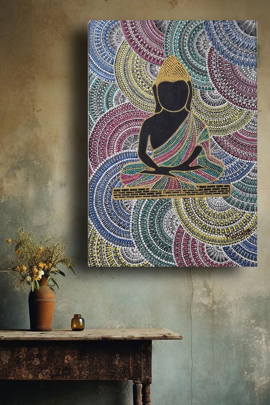 Art to Doors| Peace Within- The Buddha | Artist Manisha Ghoshal | Rectangle | Art Print | Home Decor | Wall Decor | Gift Items | Canvas Frame