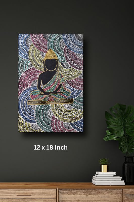 Art to Doors| Peace Within- The Buddha | Artist Manisha Ghoshal | Rectangle | Art Print | Home Decor | Wall Decor | Gift Items | Canvas Frame