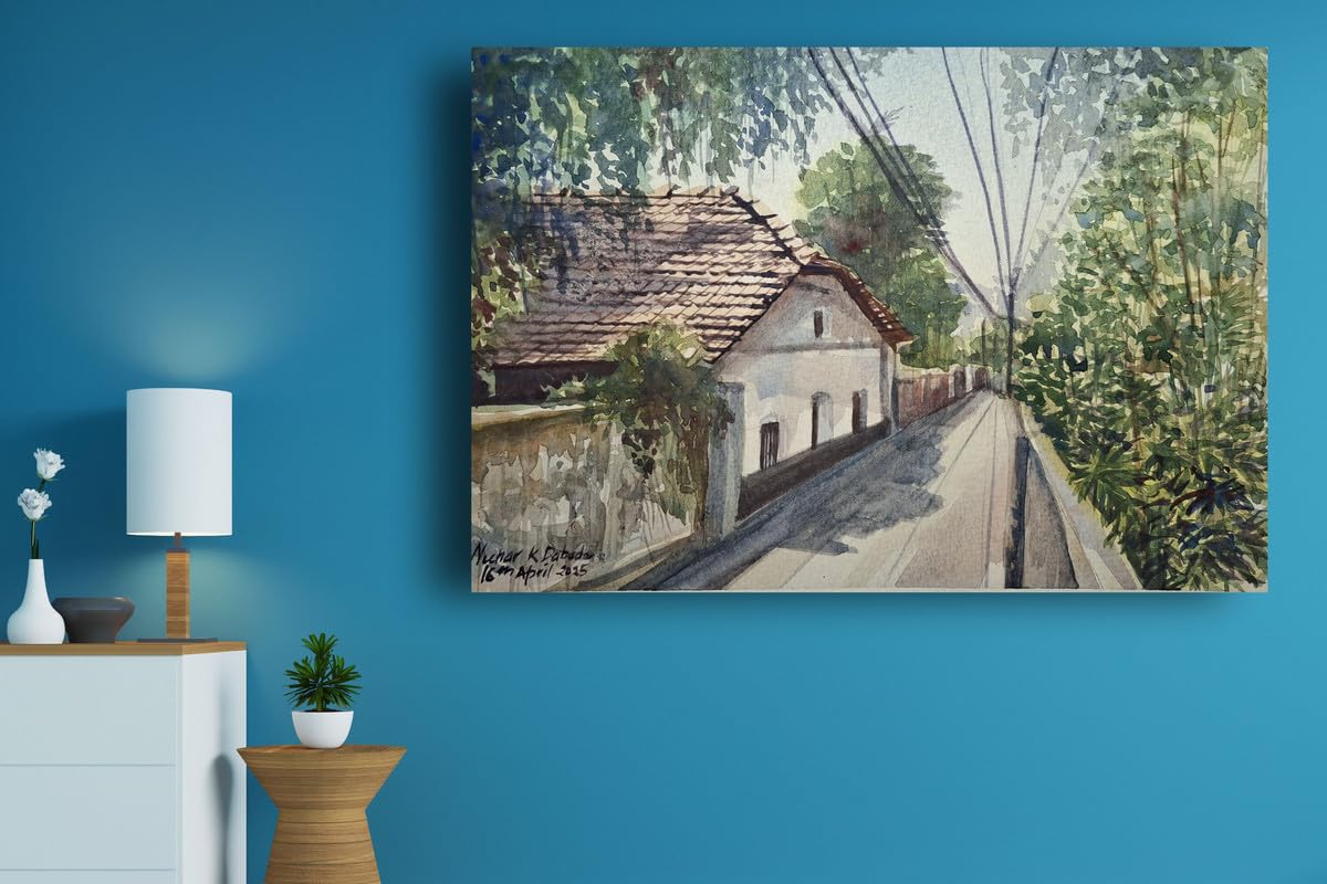 Art to Doors | The Calming Shade | Artist Neehar Kiran Dabade | Rectangle | Art Prints | Home Decor | Wall Art | Gift Items | Canvas Frame