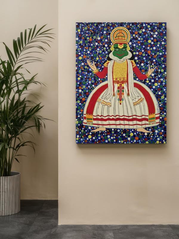 Art to Doors| Kathakali | Artist Manisha Ghoshal | Rectangle | Art Print | Home Decor | Wall Decor | Gift Items | Canvas Frame