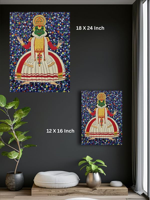 Art to Doors| Kathakali | Artist Manisha Ghoshal | Rectangle | Art Print | Home Decor | Wall Decor | Gift Items | Canvas Frame
