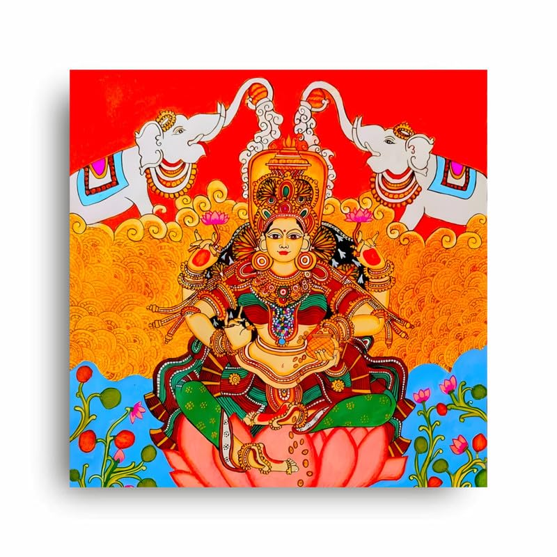 Art to Doors| Goddess Maha Lakshmi | Artist Srilatha S | Square | Art Print | Home Decor | Wall Decor | Gift Items | Canvas Frame