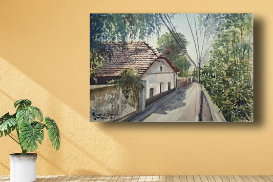 Art to Doors | The Calming Shade | Artist Neehar Kiran Dabade | Rectangle | Art Prints | Home Decor | Wall Art | Gift Items | Canvas Frame