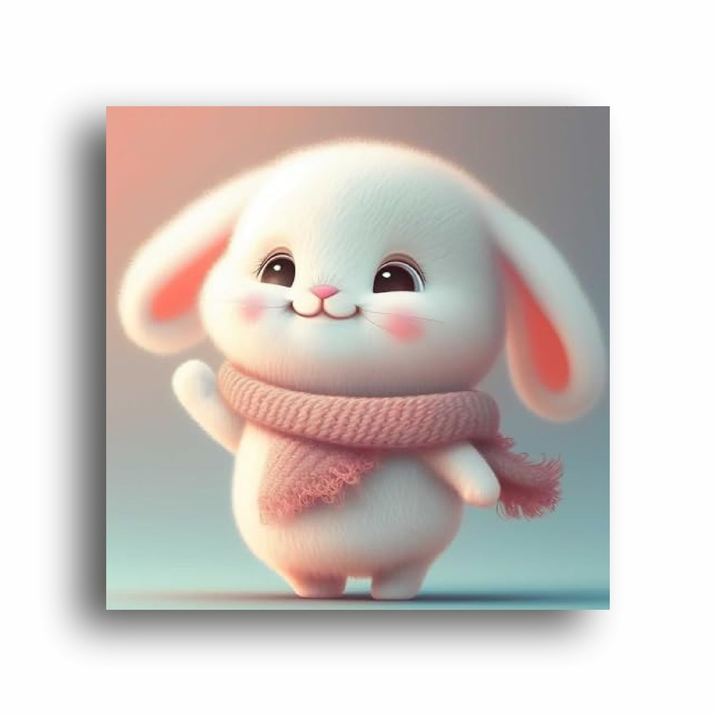 Hoppy Moments: Bunny Seating Canvas Print - Whimsical Wall Art for Every Rabbit Lover!