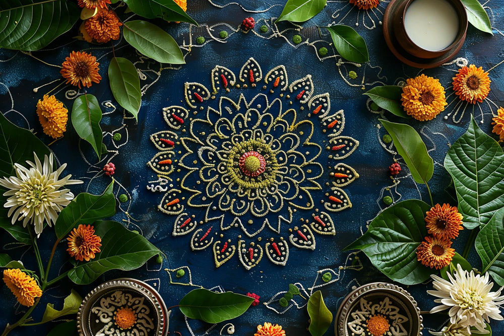 Seasonal mandala art for decoration. Give a place in your life year-round zen