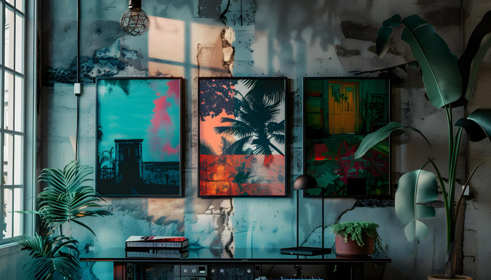 Ideas on Gallery Wall: Combined Paintings and Photos on Canvas