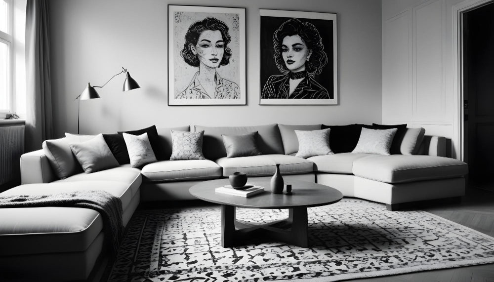 Black-and-white paintings just add that old-fashioned class to a home