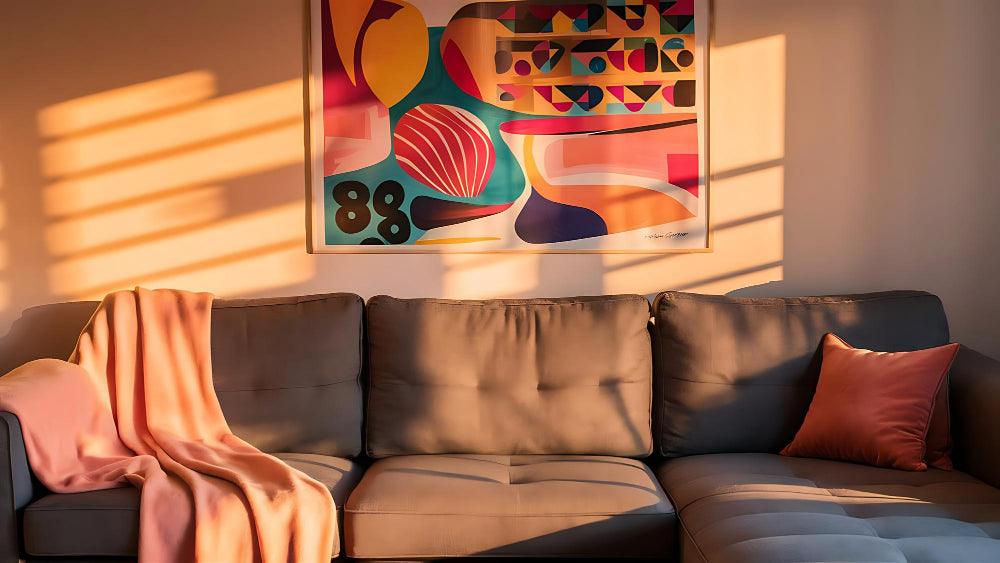 Creating the layered look with canvas wall art and textiles