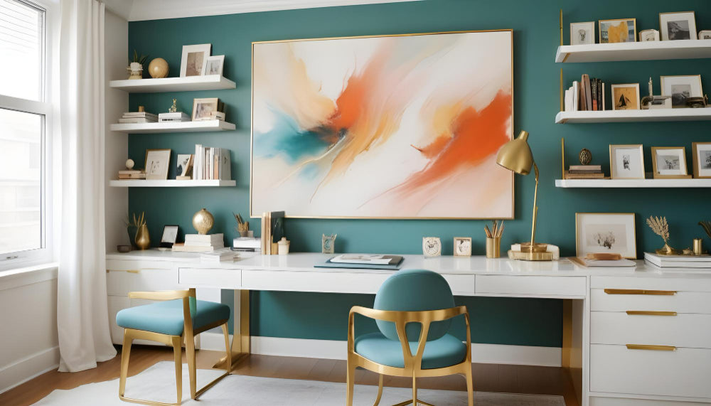 How to Combine Canvas Wall Art with Built-in Shelving