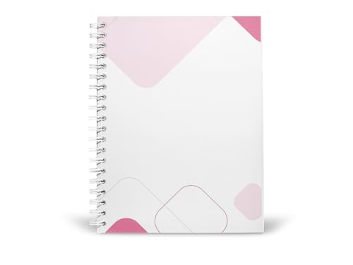 Art to Doors | Soft Pink Shapes | Spiral Notebooks | A5 Size Paper | 120 Pages | 70 GSM Paper | Attractive Cover Designs