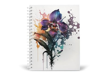 Art to Doors | Orchid Bloom | Spiral Notebooks | A5 Size Paper | 120 Pages | 70 GSM Paper | Attractive Cover Designs