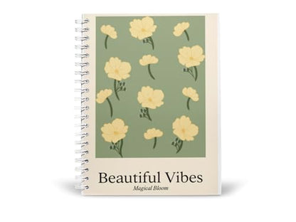 Art to Doors | Beautiful Vibes | Spiral Notebooks | A5 Size Paper | 120 Pages | 70 GSM Paper | Attractive Cover Designs