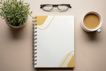 Art to Doors | Sweeping Yellow Lines | Spiral Notebooks | A5 Size Paper | 120 Pages | 70 GSM Paper | Attractive Cover Designs