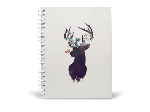 Art to Doors | Enchanted Stag | Spiral Notebooks | A5 Size Paper | 120 Pages | 70 GSM Paper | Attractive Cover Designs