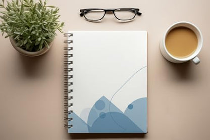Art to Doors | Shades of Blue Abstract | Spiral Notebooks | A5 Size Paper | 120 Pages | 70 GSM Paper | Attractive Cover Designs