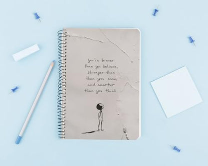 Art to Doors | Believe In Yourself Quote | Artist Riika Kandhola | Spiral Notebooks | A5 Size Paper | 120 Pages | 70 GSM Paper | Attractive Cover Designs