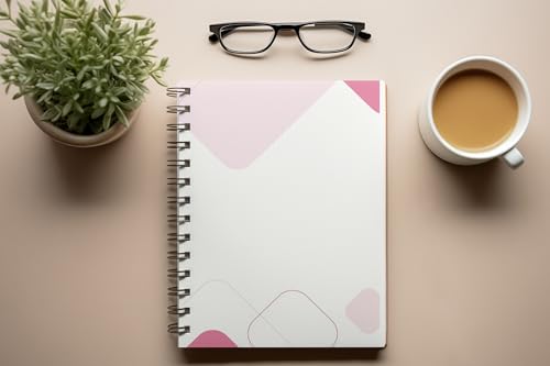 Art to Doors | Soft Pink Shapes | Spiral Notebooks | A5 Size Paper | 120 Pages | 70 GSM Paper | Attractive Cover Designs