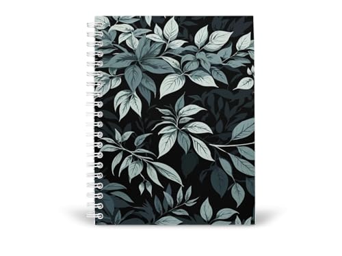 Art to Doors | Deep Green Botanical Print | Spiral Notebooks | A5 Size Paper | 120 Pages | 70 GSM Paper | Attractive Cover Designs