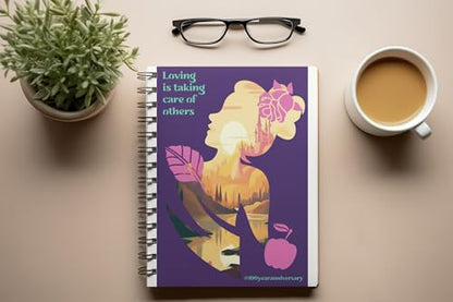 Art to Doors | Loving Is Taking Care | Spiral Notebooks | A5 Size Paper | 120 Pages | 70 GSM Paper | Attractive Cover Designs