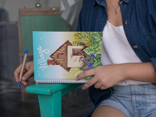 Art to Doors | Rural Retreat | Spiral Notebooks | A5 Size Paper | 120 Pages | 70 GSM Paper | Attractive Cover Designs