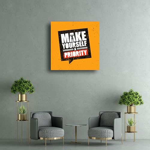 Art to Doors Make Yourself a Priority | Motivational Quotes | Office Quotes | Personalized Gift For Anniversary, Birthday, Wedding, Home Decor | Life Changing Quotes