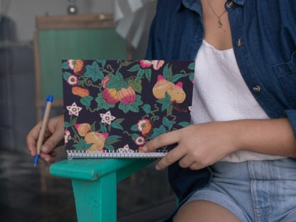 Art to Doors | Decorative Fruit and Flower | Spiral Notebooks | A5 Size Paper | 120 Pages | 70 GSM Paper | Attractive Cover Designs