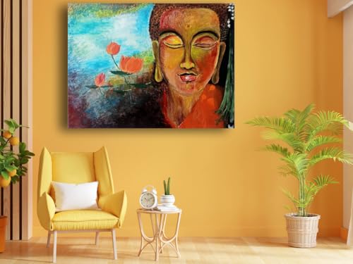 Art to Doors | Budha | Artist Ravindran Krishnan| Rectangle | Art Prints | Home Decor | Wall Art | Gift Items | Canvas Frame