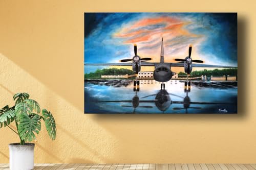 Art to Doors | Aircraft An - 32 | Artist Sudesh Kundley | Horizontal | Art Prints | Home Decor | Wall Decor | Gift Items | Wall Art | Canvas Frame