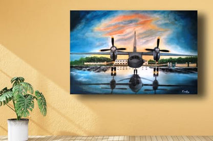 Art to Doors | Aircraft An - 32 | Artist Sudesh Kundley | Horizontal | Art Prints | Home Decor | Wall Decor | Gift Items | Wall Art | Canvas Frame