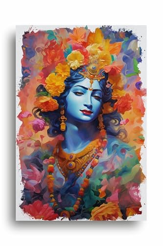 Art to Doors | Lord Krishna | Artist Bindu Kamboj | Vertical | Art Prints | Home Decor | Wall Art | Gift Items | Canvas Frame