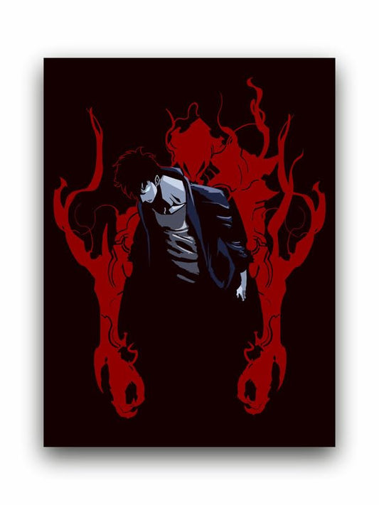 Art to Doors | Sung Jin Wo Solo Levelling | Artist Aman Hussain | Rectangle | Art Print | Home Decor | Wall Decor | Gift Items | Canvas Frame