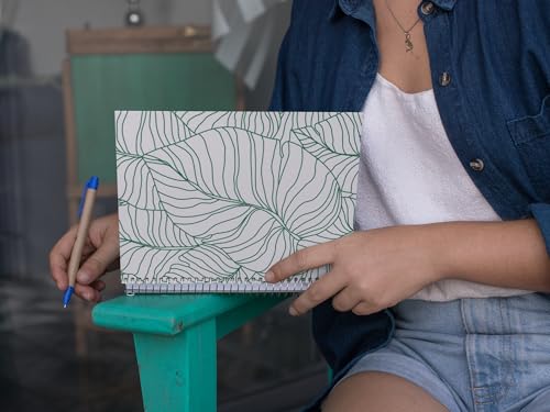 Art to Doors | Banana Leaf Outline | Spiral Notebooks | A5 Size Paper | 120 Pages | 70 GSM Paper | Attractive Cover Designs