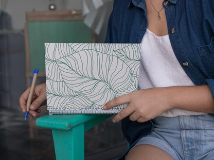 Art to Doors | Banana Leaf Outline | Spiral Notebooks | A5 Size Paper | 120 Pages | 70 GSM Paper | Attractive Cover Designs