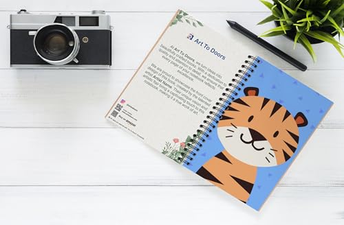 Art to Doors | Cute Tiger | Spiral Notebooks | A5 Size Paper | 120 Pages | 70 GSM Paper | Attractive Cover Designs