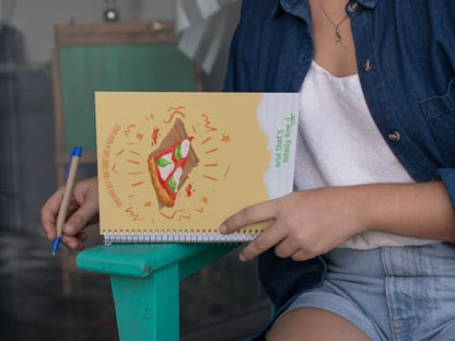 Art to Doors | Self Love looks like Pizza | Spiral Notebooks | A5 Size Paper | 120 Pages | 70 GSM Paper | Attractive Cover Designs